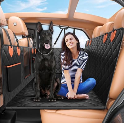 Autostoelhoes Hond - Hondenhangmat Achterbank - Veilig Reizen - Harde Bodem - 440 LBS - Zwart