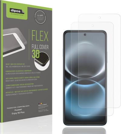 dipos FLEX – 2x Matte Screenprotector geschikt voor Huawei Enjoy 90 Plus | Volledige Schermbescherming | Case-Friendly