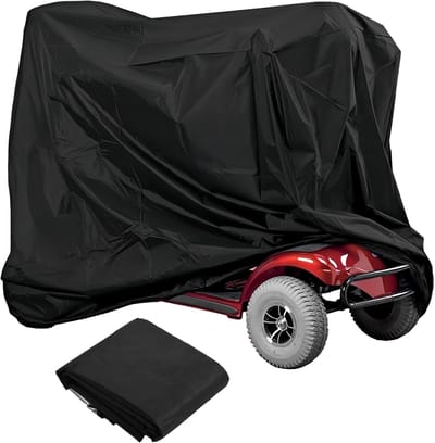Waterdichte hoes voor scootmobiel - Scootmobiel hoes - Scootmobiel beschermhoes - Scootmobiel afdekhoes - zwart waterdicht materiaal Bescherm uw rolstoel en scootmobiel tegen regen, hagel, stof, sneeuw, ijzel en zon