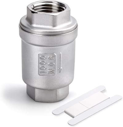 Verticale In-Line Terugslagklep RVS 304 met Veer - Terugstroompreventie 1" BSP Binnendraad