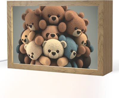Nachtlampje 30x20 cm - Kinder lampje - Teddybeer - Knuffel - Bruin - Design - Jongens - Meisjes - Tafellamp kinderkamer - Slaapkamer lamp - Bedlamp kinderen - Kinderlampje stopcontact - Wandlamp babykamer - Nachtlampjes
