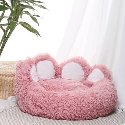 Nieuwe Creatieve Kattenklauw Warmte voor Alle Seizoenen Schattig en Schattig Handpalm Nest Verdikt Warm Slapen Huisdiernest XS:45X45X34