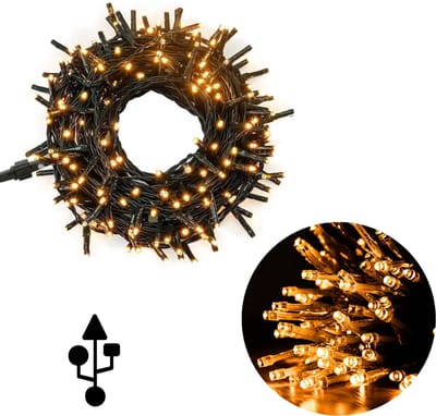 Cheqo® USB Kerstboomverlichting - Kerstlampjes - Led Verlichting - Kerstverlichting - 240 LED - Warm Wit