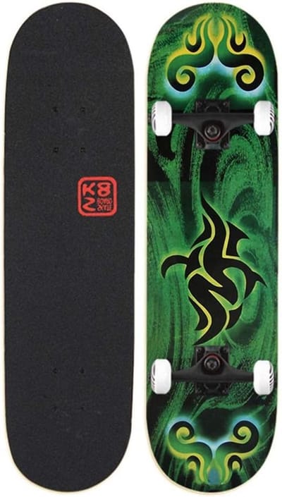 Compleet Skateboard - Cruiser Board - Stunts en Tricks - 8 Lagen Esdoorn Dek - 31 x 8 Inch - Zwart