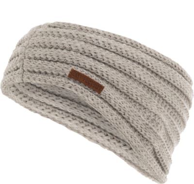 Knit Factory Joy Gebreide Dames Hoofdband - Haarband - Oorwarmers dames - Hoofdwarmer vrouwen - Hoofdband winter - Iced Clay - One Size