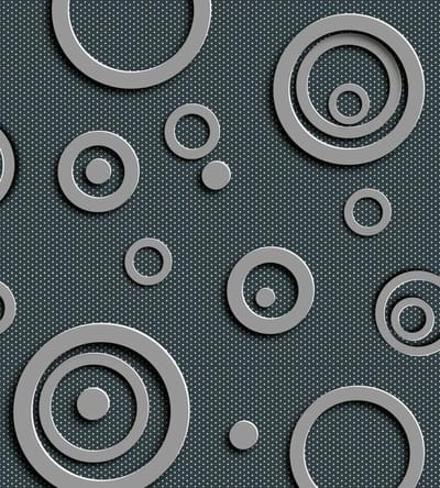 Fotobehang - Metal Circles 225x250cm - Vliesbehang