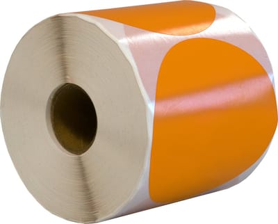 500 Etiketten Rond Oranje 80 mm op Rol - Sluitzegel - Markeringspunten - Blanco ronde stickers - DULA