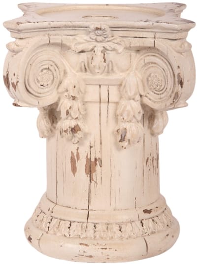 Baroque - Kandelaar - Kandelaar Pilaar 15 cm - Wit/Crème - Resin - 15x12x12 - Polyresin