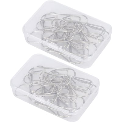 Lot de 24 porte-crayons en métal en forme de trombone pour bloc-notes, fournitures de papeterie white