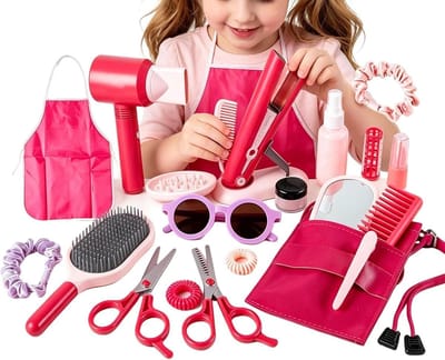 Kappersspeelset - Haarstyling speelgoed - Fantasie rollenspel - Interactieve föhn - 46 delig - Multicolor