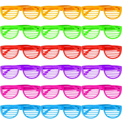 Dailygoods- Zonnebril 18-delige set - Feestbrillen - Shutterbrillen - Retrostijl - Kunststof - Geschikt voor fotoshoots - Feestbril