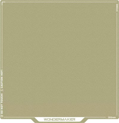 WonderMaker ZR PEI Plaat - Spring Steel Printbed met Textuur - 300x300mm