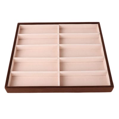 NTH products- Brillenvakhouder - Brillendoos hard case - 10 vakken - Opbergdoos - Suède - Hoogwaardig MDF materiaal