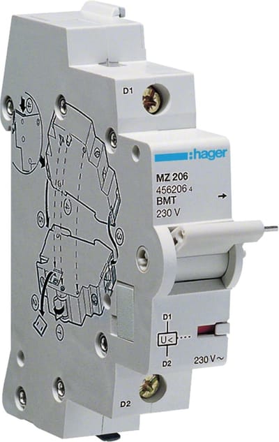 Hager MZ206 MZ206 Onderspanningsafschakelspoel 230 V 1 stuk(s)
