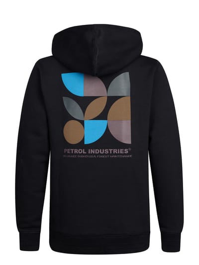 Petrol Industries - Jongens Backprint Hoodie Hood - Zwart - Maat 104