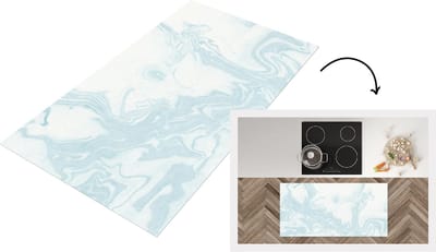 Keukenloper - Loper keuken - Marmer - Wit - Patronen - 120x60 cm - Keukenloper vinyl