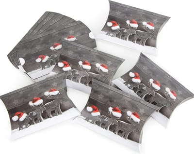 Kleine kerstdoosjes voor cadeaus - 50 mini verpakking met rendieren