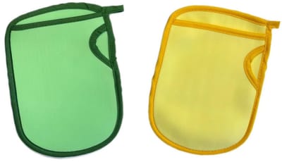 Dailygoods- Douchehandschoenen 2 Stuks - Exfoliërende Scrub - Dubbelzijdige Peeling - Natuurlijke Lichaamsscrub - Vrij van Chemicaliën - Diepe Peeling Dode Huid - Scrubhandschoenen