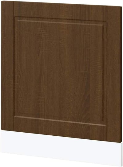 Vaatwasserpaneel in bruin eikenlook, 60 x 1,5 x 67 cm, van houtmateriaal met glad oppervlak, beschermt de vaatwasser, onderhoudsvriendelijk en tijdloos design voor de keuken.