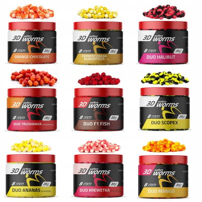 MatchPro 3D Worms Duo Wafters 8mm 20gr - Smaak : Scopex