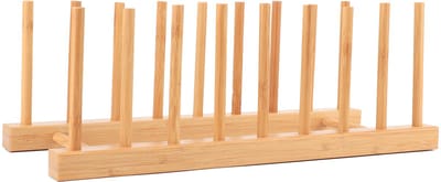 Duurzaam Bamboe Keukenrek – Afdruip- en Opbergrek voor Borden, Kopjes, Potten & Snijplanken