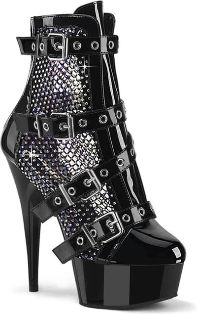 Pleaser - DELIGHT-1013RM Plateau Laarzen, Paaldans schoenen - US 5 - 35 Shoes - Zwart