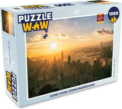 Puzzel Hong Kong zonsondergang - Legpuzzel - Puzzel 1000 stukjes volwassenen