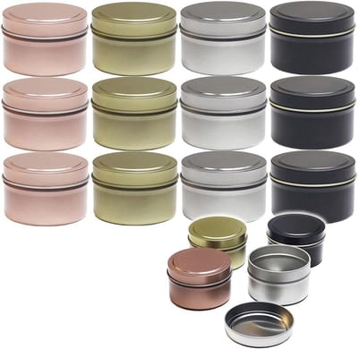 Mini Kaarsenblikjes 55 ml - Set van 12 Lege Metalen Blikjes voor Creatieve Projecten