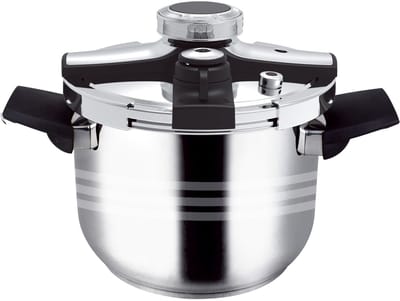 Bavary ® Snelkookpan - 4 Liter - Ø 22 cm - RVS - Inductie - Automatische sluiting - Pressure Cooker