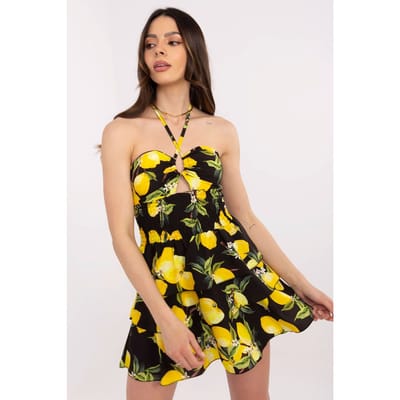 Amalfi Citrus Dress - Zwart / One Size
