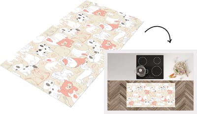 Keukenloper - Loper keuken - Patronen - Hond - Hondenvoer - 120x60 cm - Keukenloper vinyl