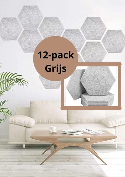 Akoestische panelen - Zelfklevend - Wandpanelen - Set van 12 stuks - Geluidsisolatie - Geluidspanelen - Plaktegels - Wandpaneel - Studio paneel - Studioschuim -