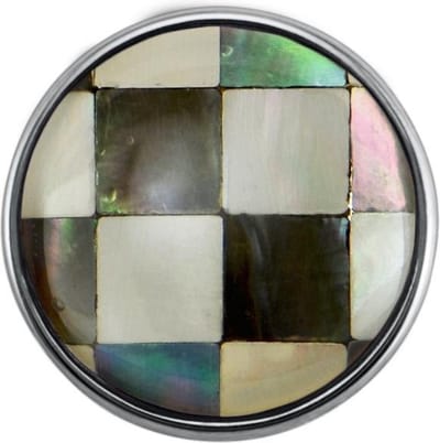 Quiges - Drukknoop Mini 12mm Parelmoer Schelp Blokjes Grijs - EBCMK073