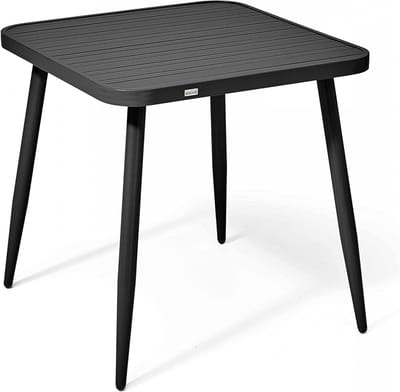 Tuintafel - Balkontafel - Buiten Zitten - Weerbestendig Aluminium - 75 cm - Zwart