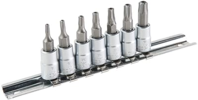 Topex - Torx Dopsleutel - 1/4” - Chroom-Vanadiumstaal - Gietstuk Maat 35mm - Set van 7