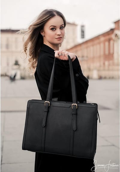 Grote Dameshandtas voor 15,6 Inch Laptop - Elegante Aktetas voor Werk en School met 3 Georganiseerde Vakken
