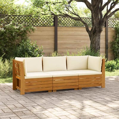 vidaXL - 3 - st - Buiten - bank - set - Massief - Acacia - Hout - Bruin