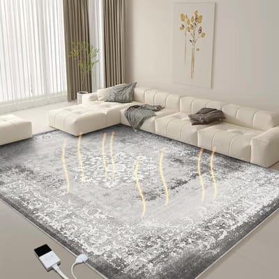 Elektrisch Grafen Tapijt - Verwarmde Vloermat - Ruimte Verwarmen - Snelle Warmteontwikkeling - 140 x 200 cm - Grijs