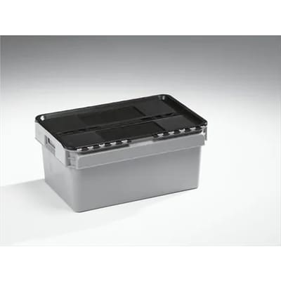 Distributiebak 600x400x275 Mm, 45 L. Grijs Met Scharnierdeksel