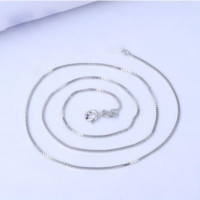 925 Sterling Zilveren Doosketting Kettingen voor Vrouwen Tiener Meisje Roségoud Verguld S925 Sieraden 0.8mm Bulk 45cm white