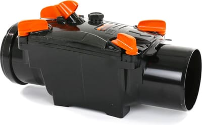 Pvc ontstoppingsstuk, enkele keerklep en vergrendeling, manchet x spie-125 mm, SN4