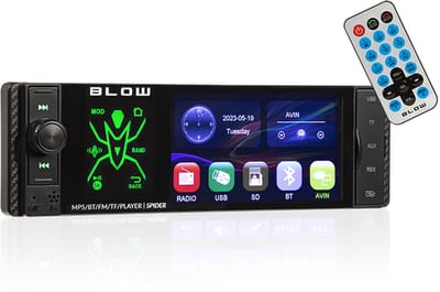 BLOW SPIDER Bluetooth Autoradio – 4 inch Touchscreen – Bluetooth – USB – RDS – RGB-verlichting – Mirror Link – 1DIN - Ondersteuning Achteruitrijcamera