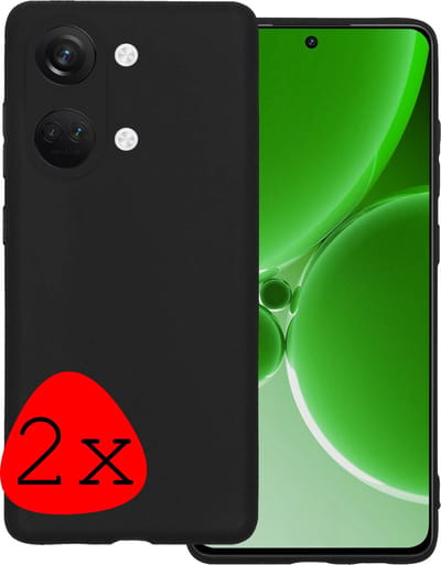 Hoesje 2 Stuks - Geschikt voor OnePlus Nord 3 - Sterk & Shockproof - Case Siliconen - Back Cover - Telefoon Hoes - Zwart
