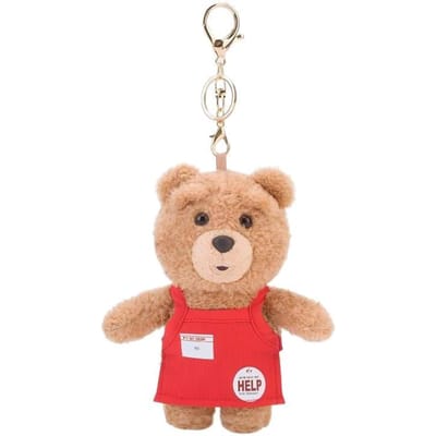Ted2 Knuffel Sleutelhanger Kawaii Teddybeer Pluche Anime Hobby Knuffel Sleutelhanger Tas Hanger Poppen Kerst Verjaardag Cadeaus beige