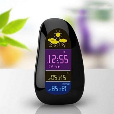 Weerstation Binnen Buiten - Digitale Hygrometer - Weersvoorspelling Monitoren - HD Kleurendisplay - 105x180x55 mm - Zwart