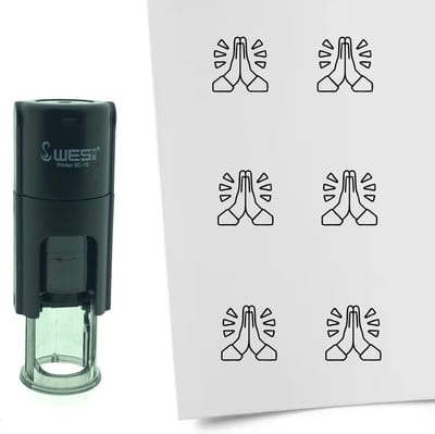 CombiCraft Stempel Gevouwen handen / bedankt 10mm rond - zwarte inkt