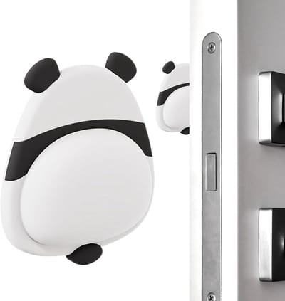 Deurstopper Muurbeschermer - Zelfklevende Buffer - Muren Beschermen - Schokabsorberend PVC - 9x7.5x7.5 cm - Panda