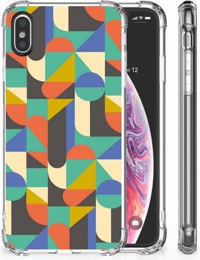 Back Cover voor Apple iPhone X | Xs Doorzichtige Silicone Hoesje Funky Retro