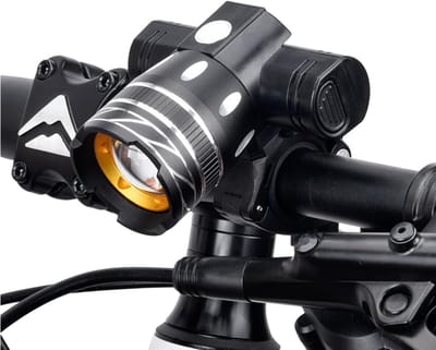 2000mAh USB oplaadbare mountainbike koplamp, krachtige LED-lamp met verschillende standen, duurzaam voor nachtritten, kamperen, wandelen en meer.