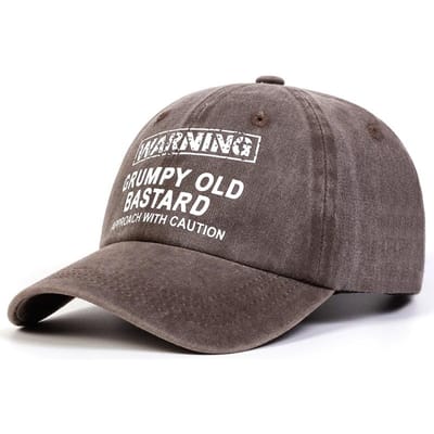 Casquettes de baseball unisexes avec impression « Grumpy Old Bastard » Lavables Printemps Automne Extérieur Réglables Casquettes décontractées Chapeau Casquette Protection solaire gray